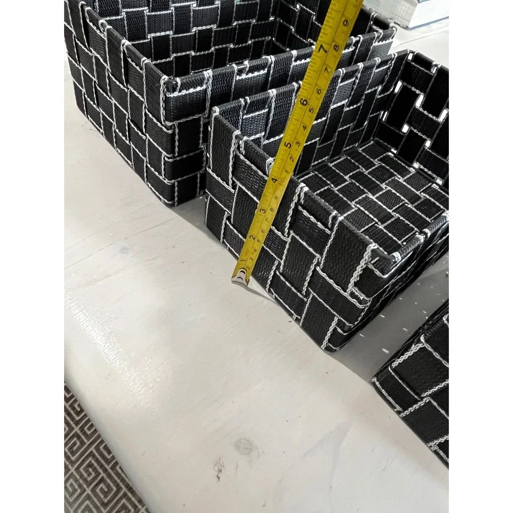 Woven Storage Baskets Set of 3 Black & White - Home college‎ dorm Organization